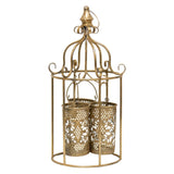 Lustre 'Cage' w 3 Pillar Candleholders 45cm V637-37094CGE