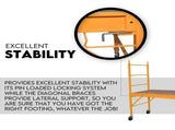 450kg Mobile Scaffold Ladder Scaffolding Platform Portable Ladder Work Safety V379-MOBSCAFF045009