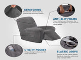 Velvet Recliner Chair Covers 1-Piece for Reclining Chair, Recliner Cover Feature Thick Luxury and V1258-DP02-F-624