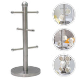 Plated Stainless Steel Coffee Cup Holder with Six- Design for Kitchen Organization and Storage V1369-AZ3-W-21470