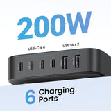 UGREEN 35044A Nexode 200W 6-port GaN Desktop Fast Charger V28-ACBUGN35044