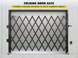 Single Folding Security Gate, 216 x 221 cm Folding Door Gate, Steel Accordion Security Gate, V952-SSFDMDM2X2M000001V0