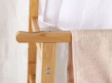 Portable Rolling Bamboo Clothes Rack for Kids with Hanging Rail V767-JJ-ZY643-G1