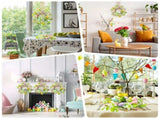 8 Pcs 8" Mini Easter Wreaths for Kitchen Cabinet, Small Spring Artificial Easter Egg Wreath with V1370-AZ4-15912