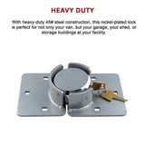 Van Door Lock With Brackets - Heavy Duty Security Vehicle Hasp Padlock V63-824991