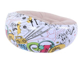 Inflatable Bean Bag Chair Doodle Pattern PVC Flocked Blow Up Sofa Chair for Living Room Bedroom V1294-YM0901-3116250014511