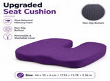 Purple Memory Foam Seat Cushion - 44 x 35 x 6 cm Polyester Chair Pad, Anti-slip bottom,Thickened V888-ELOSUNG56049-1