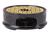 Teapot Warmer Tea Coffee Warmer Base Ceramic Heater with Spoon Lid and Candle Holder Brown V1294-YM0703-3118230130512