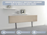 Linen Fabric King Bed Headboard Bedhead - Beige V63-800767