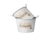 Set 2 Flowers Bucket Planters 32cm V637-11036BKT