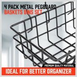 4Pc Pegboard Baskets Set Storage Bins Peg Board Organizer 4 Size Display Hangers V465-97789-AU-5