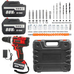 Cordless Drill w/2 Battery Heavy Duty Impact Driver Kit Brushless Hammer Set 88V V201-DRIL0088VF8AU