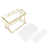 Bathroom Countertop Rack Large Capacity 2 Tiers Gold Bathroom Countertop Rack for Home Hotel V1294-YM0523-3112220011911