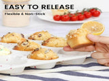 2 Piece Heart Shaped Silicone Muffin Pan with Metal Frame V1237-ZY-818-044