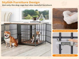 Indestructible Wooden Dog Crate Furniture With Divider For 2 Dogs Cage End Table V767-P-XL171-L-WT-V2