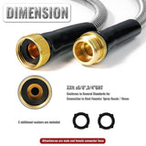 2X Short Garden Hose 3ft X 5/8 Inch, for Hose Reel Faucet,Stainless Steel Metal Leader Hose V1369-AZ3-W-11559