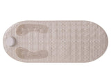 Foot Scrubber Shower Mat with Pumice Feet Scrub Stone, 32"X16" Oval Bathtub Mat with Antislip V1370-AZ4-06875