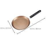 Flat Bottom Nonstick Frying Pan with Bakelite Handle for Kitchen Golden Aluminum V1369-AZ3-W-21430