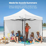 RED TRACK 3x3m Premium Pop Up Gazebo Marquee, Patented Steel Cable Canopy Support System, Wheeled V219-OTDGZWRT33WB