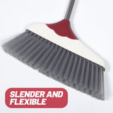 Dust Pan and Broom Set Silver Plastic 1Set 27x9In V1366-AZ2-W-21094