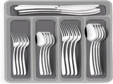 40-Piece Silverware Set with Organizer, Heavy Duty Stainless Steel Flatware Set for 8, Food-Grade V1258-DP02-C-47