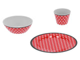 Fruit Plate Bowl Cup Kit Red Dot Pattern Tableware Set Household Kitchen Accessory V1294-YM0901-3118210178611