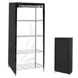 Wire Shelving Unit Cover, Waterproof Dustproof 210D Zipper Rack Cover, Black 36 x 18 x 72 In V1188-MS-721-019