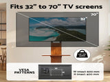 Artiss TV Stand 32-70" Wooden Tray Swivel Height Adjustable TV-MOUN-2401-BK-WAL