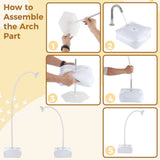 Balloon Arch Kit, Bendable 8.2ft and 4.9ft Balloon Arch Stands with Bases and Manual Pump, V1369-AZ3-W-08881