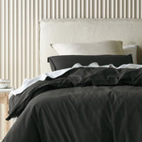 Bianca Acacia Charcoal Vintage Washed Cotton Quilt Cover Set Queen V442-BCA-QUILTCS-ACACIA-CHARCOAL-QS