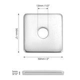 50-Pack Galvanized Square Washers Plate 1/2" ID, 2x2 OD, 3/16" Thickness, Anti-Loosening Plate V1258-DP02-C-2136