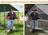 Heavy Duty Large Black Metal Walk-In Chicken Run Coop with Cover, 276x207x300cm V178-59375