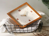 Wall Clock Battery Powered Fashionable Square Minimalist Wooden Clock Silent Modern Clock Decorative V1294-YM0901-3115240110812