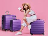 Slimbridge 3PC Luggage sets Suitcase Purple LG1010-PP