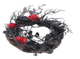Halloween Wreath Dead Black ABS Artificial Branches Design with Red Flower Door Wreath Garland for V1294-YM0717-3115220080811