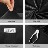 Artiss Recliner Chair Covers 1 Seater Velvet Black RCOVER-VEL-1S-BK