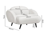 Levede Sofa Chair Fleece Upholstered Single White SF1009-BG