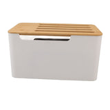 Router Storage Box Large Space Multi Hole Bit Bamboo Cover Home WiFi Router Organizer V1294-YM0703-3117230058411