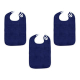 3Pcs Adult Bibs Machine Washable Reusable Adjustable for Seniors Elderly Men dark blue V1369-AZ3-W-18919