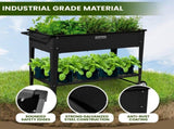 Wallaroo Garden Bed Raised 108.5 x 50.5 x 80cm Galvanized Steel Black GBC-BSW-108-BK