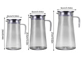 Glass Pitcher with Lid, Easy Clean and Heat Resistance Borosilicate Glass Jug for Hot or Cold Water, V1189-LWWAL-20260401-07292