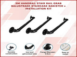 3m Handrail Stair Rail Grab Balustrade Staircase Banister Installation Kit V63-850231