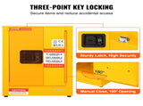 12 Gallon Safety Cabinet for Flammable Liquids Single door and Manual Close Yellow Hazardous Storage V952-XFG56X43X43CMHS01V0