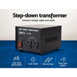 Giantz Step Down Transformer 200W 240V TO 110V Stepdown Voltage Converter AU-US ST-200W-BL
