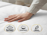 750 Thread Count Pure Cotton Queen Bed Sheet Set 4 Piece Gift Pack - White MAN-75TC-QN-WH