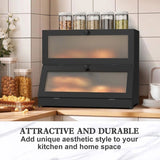 CARLA HOME Double Layer Bamboo Bread Box for Kitchen Counter - Large Capacity Bread Storage LSB-36199