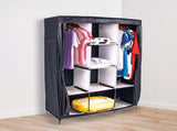 Large Portable Clothes Closet Canvas Wardrobe Storage Organizer with Shelves V63-831971