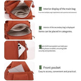 3 in 1 Anti-Theft Travel Tote Bag, Waterproof 2-Way Convertible Commuter Bag with Multiple Pockets V1366-AZ2-W-11546