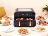 Spector 12L Dual Basket Air Fryer Electric Digital Touchscreen Oil Free Family FR1009-BK-AU