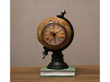 Desk Clock Multi-functional Save Change Personality Retro Resin Globe Shape Piggy Bank Ornament for V1263-JX-386
